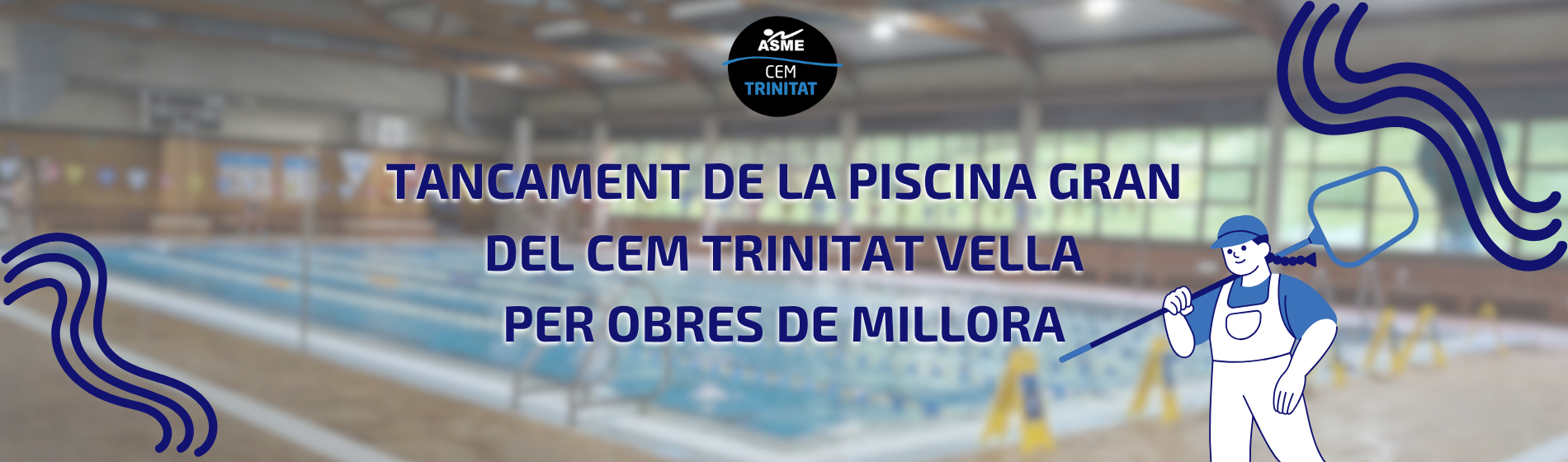 Obres de millora a la piscina gran del CEM Trinitat