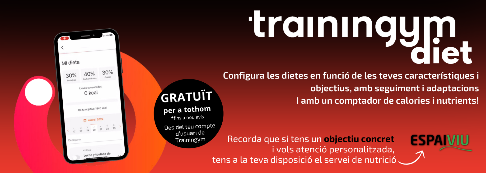 TrainingymDiet, una nova oportunitat per millorar la dieta!