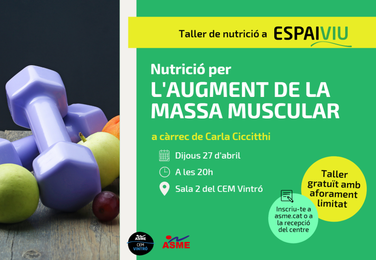 Taller sobre nutrició per l’augment de massa muscular