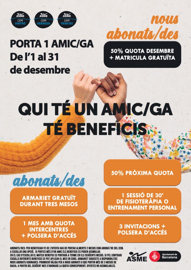Aquest desembre, ampliem la promoció de “Porta un amic/ga”!  